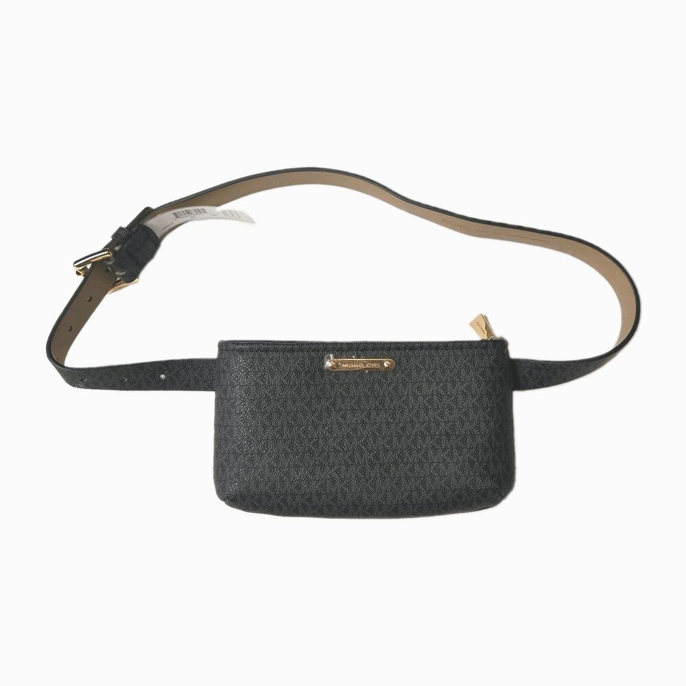 Michael Kors Women's Black Monogram Belt /Crossbody Bag Size S/M NWT